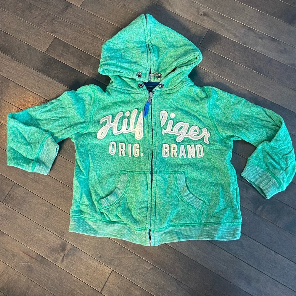 4T Double Hood Style - Green Boys Zip Up Hoodie